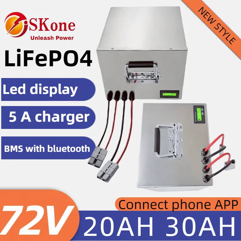 72V Rechargeable Battery with Bluetooth for Backup and Solar Systems