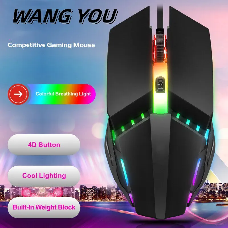X3 Wired USB LED Luminous Game Competitive Computer Adjustable DPI Mouse For Office Lol Mobile Game gaming mouse,wired mouse