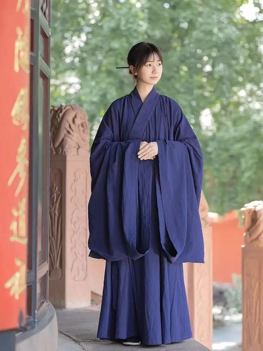 Traditional Natural Cotton Linen Taoist Robe Men Women Tai Chi Layman Costume Vintage Zen Meditation Monk Exercise Chinese Dress