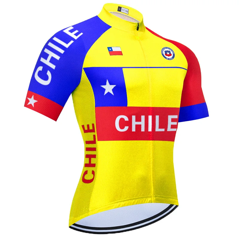 thumbnail image 1 of Maillot de ciclismo de Chile para hombre, ropa deportiva de verano para carreras de bicicletas, camiseta transpirable de secado rápido, maillot de ciclista, ropa ajustada, 1 of 4