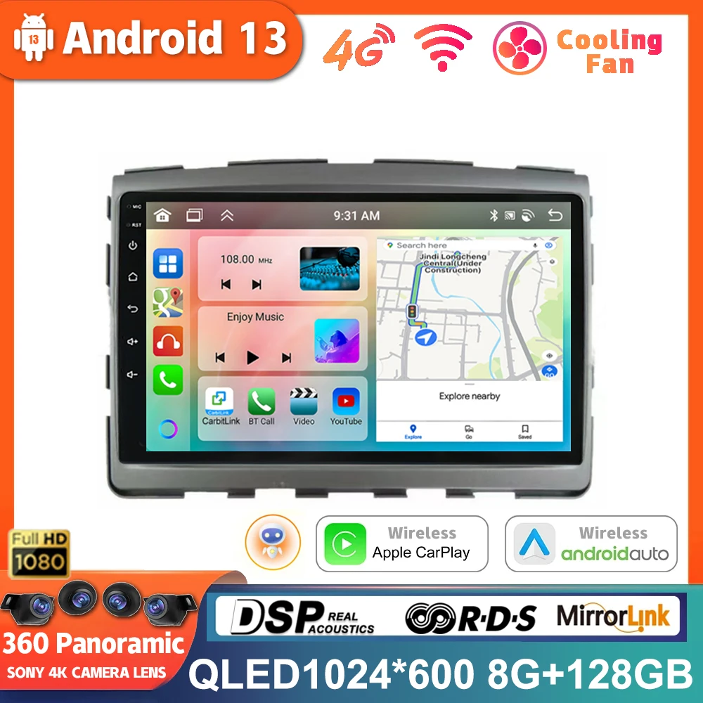 

Автомобильный мультимедийный плеер для Ssangyong, мультимедийный проигрыватель с радио, GPS, Android 13 для Ssangyong Rodius туризма, Stavic 2013 +