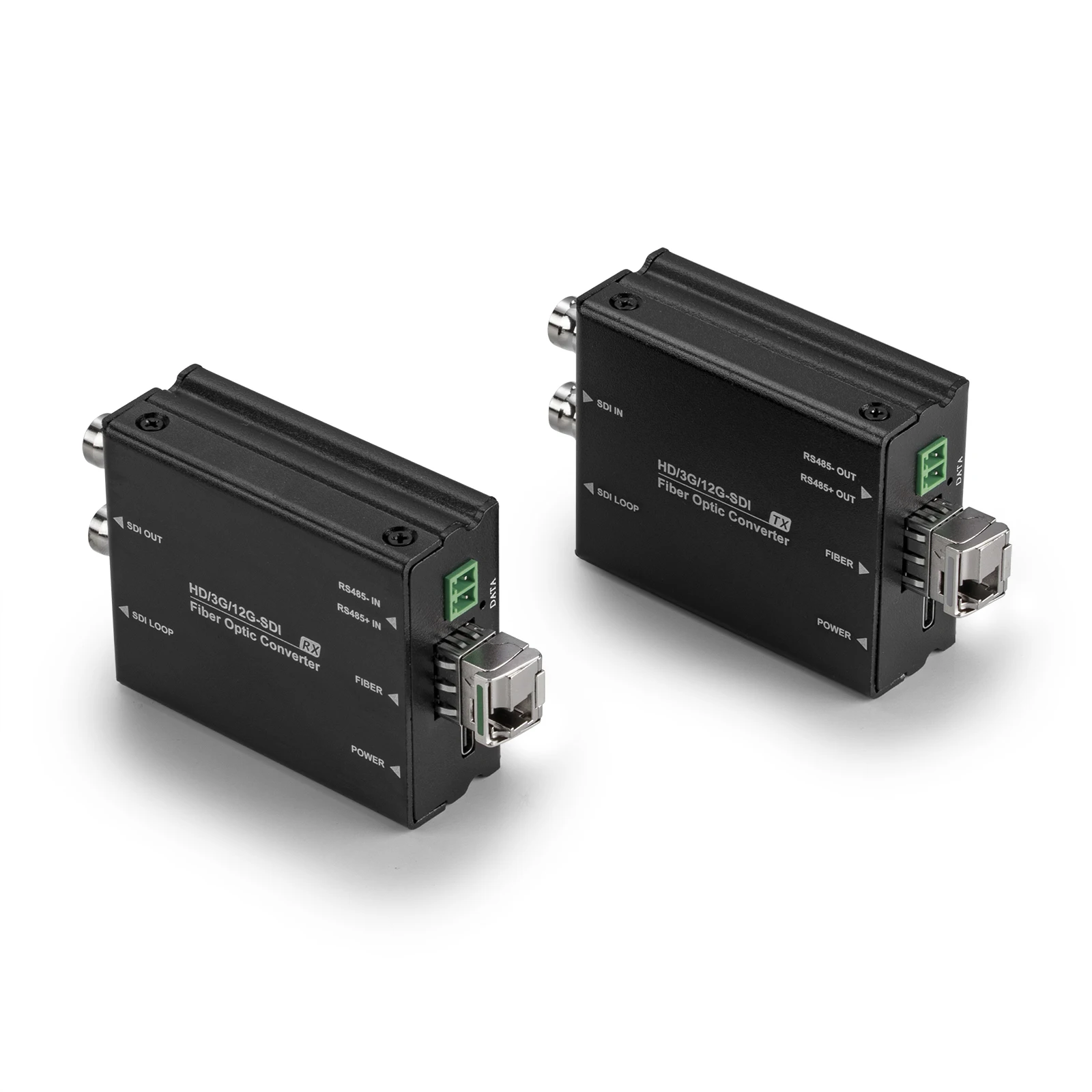 12G SDI to Fiber Converter over Audio With Tally RS485 sdi video fiber optical extender