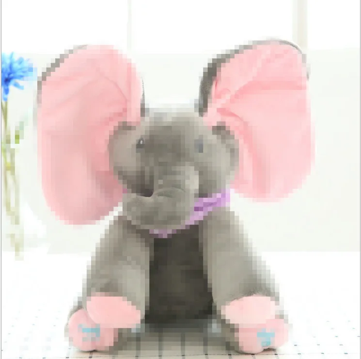 2024 New Hide-and-seek Elephant Plush Toy Baby Hide-and-seek Game Toy Singing Interactive Musical Toys Gifts