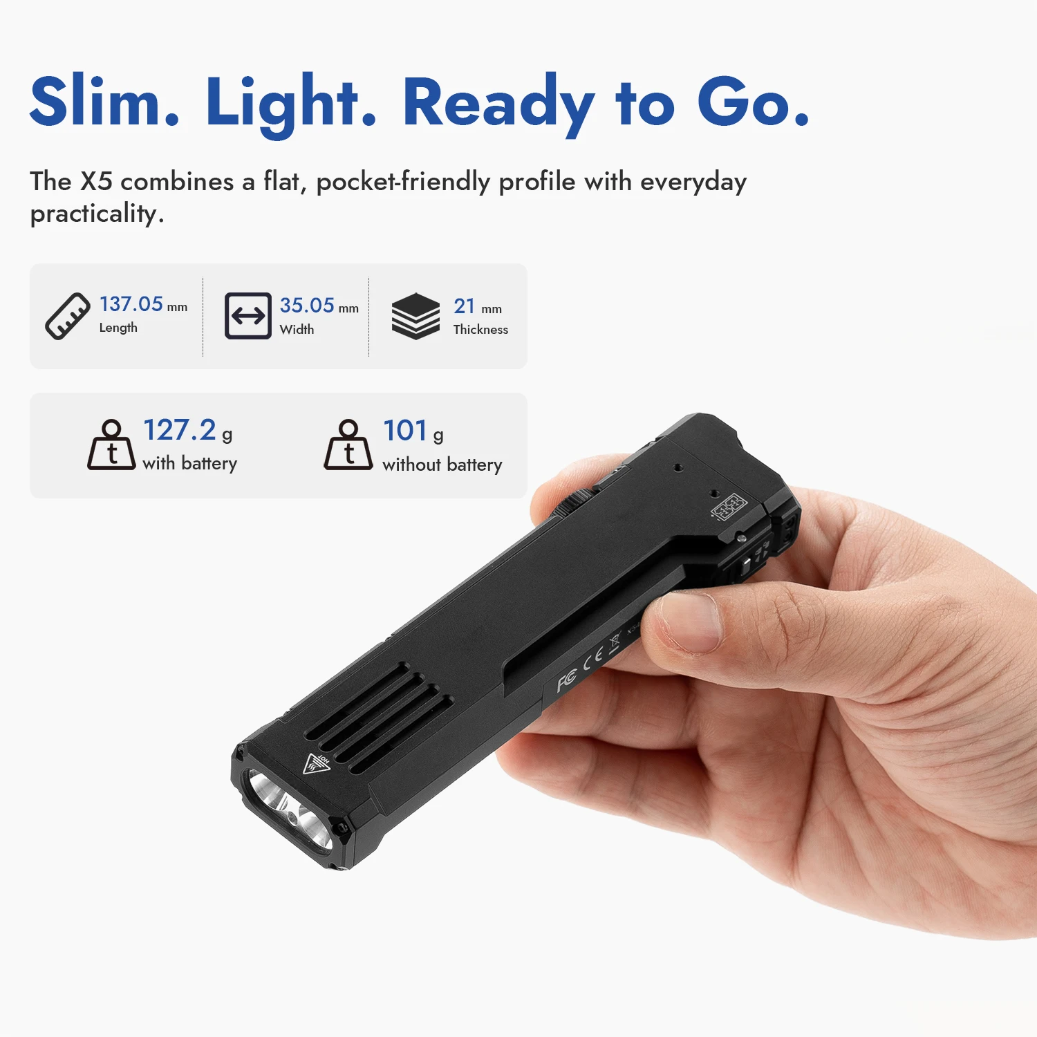 WUBEN X5 충전식 1300LM 밝은 EDC 손전등, 화이트 LED, UV 및 녹색광 6가지 모드, 전술 클립, IP65 방수