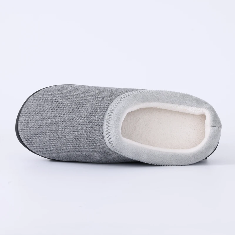 Shevalues Winter Flauschige Herrenhausschuhe Memory Foam Indoor Slides Gummisohle Flache Baumwollschuhe Warme Plüsch Herrenhausschuhe – Detail 6