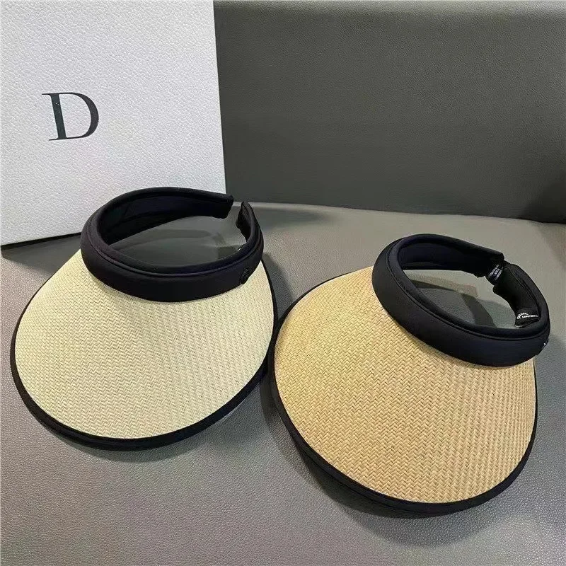 upf50+ Sunblock Sunshade New outdoor sun hat UV protection foreign air straw empty top hat 3