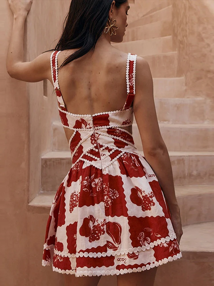 Sexy Printed Hollow Out Off Shoulder Mini Dress Women V-neck Sleeveless Backless Sling Dresses 2024 Summer Holiday Party Vestido - AliExpress 200000345 Sexy Printed Hollow Out Off Shoulder Mini Dress Women V-neck Sleeveless Backless Sling Dresses 2024 Summer Holiday Party Vestido - AliExpress 200000345