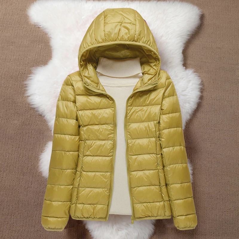Women Winter Jacket 2022 New Ultra Light Duck Down Parkas Slim