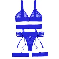 Sexy Transparent soutien-gorge et culotte jarretelles Lingerie ensemble de sous-vêtements Sexy fronde soutien-gorge brassière costume tentation Costumes femmes 6
