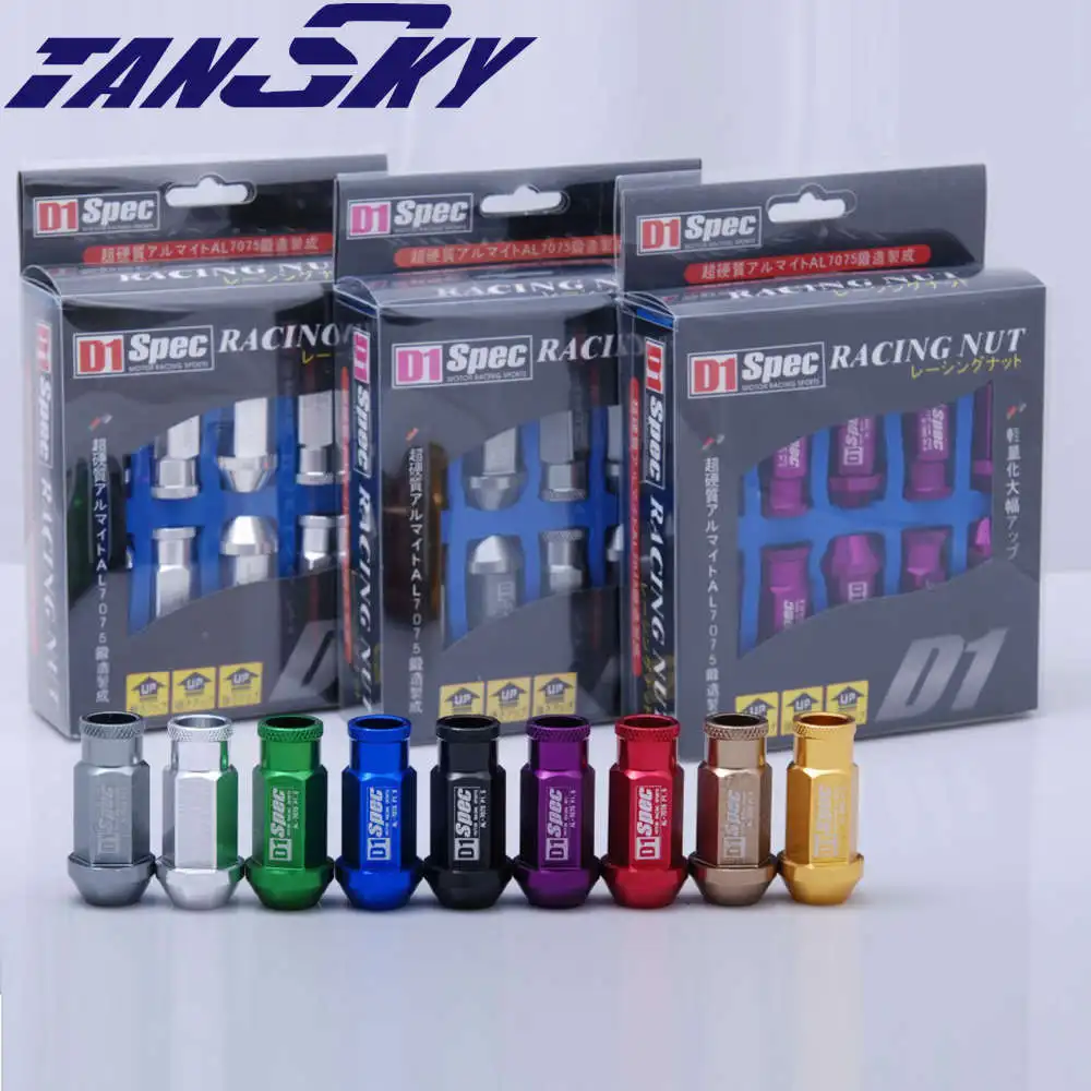 D1spec Racing jdm Billet Aluminium Car Wheels Rims Wheel Lug Nuts M12X1.5 Or M12X1.25, L:52mm 20PCS/SET 650NUTS-L