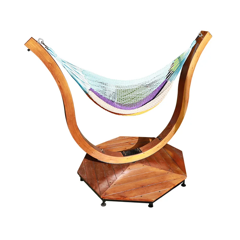 

Antiseptic Wood Swing Outdoor Courtyard Solid Wood Rocking Chair to Swing Outdoor Villa Glider Double Rocking Chair
