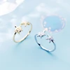 WYEAIIR 925 Sterling Silver Mini Cute Diamond Turtle Starfish Tortoise Resizable Opening Ring For Women Luxury Jewelry 3