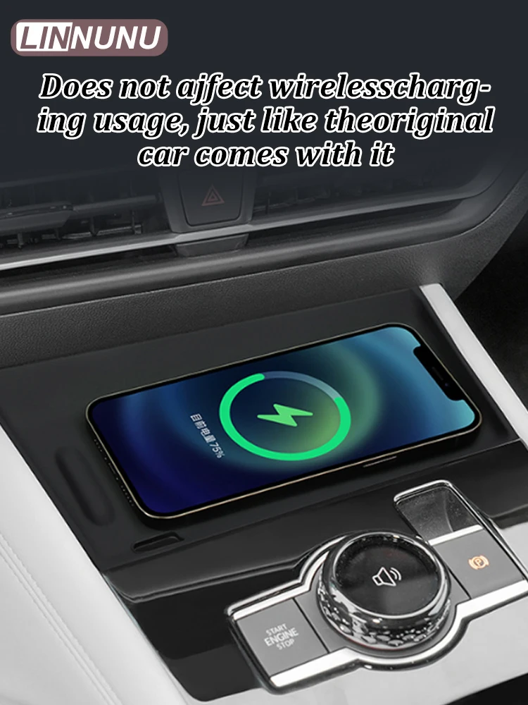 Linnunu Fit for Tiguan L Tiquan L Pro Accesorios Para Auto Central Control Wireless Charging Silicone Pad Central Modified Storage Pad Storage Decorative Car Interior