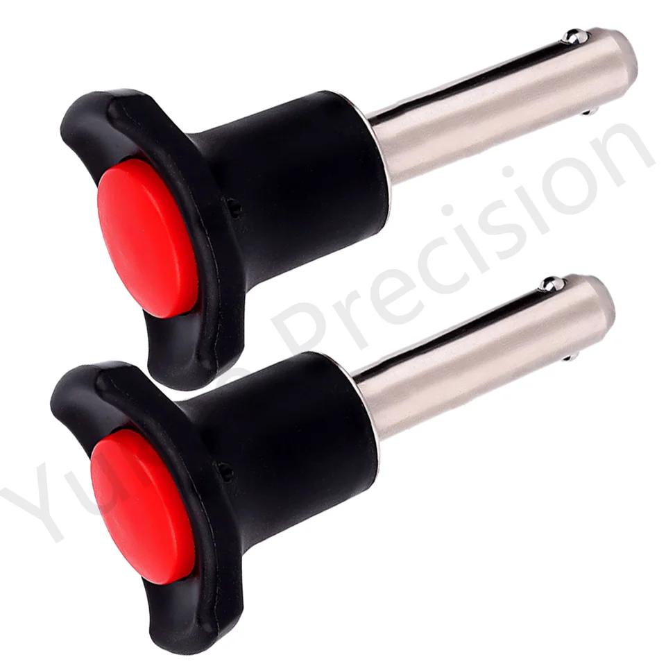 Lot De 2 Goupilles De Verrouillage à Billes - 5mm X 50mm - Bouton Poussoir - Neuf