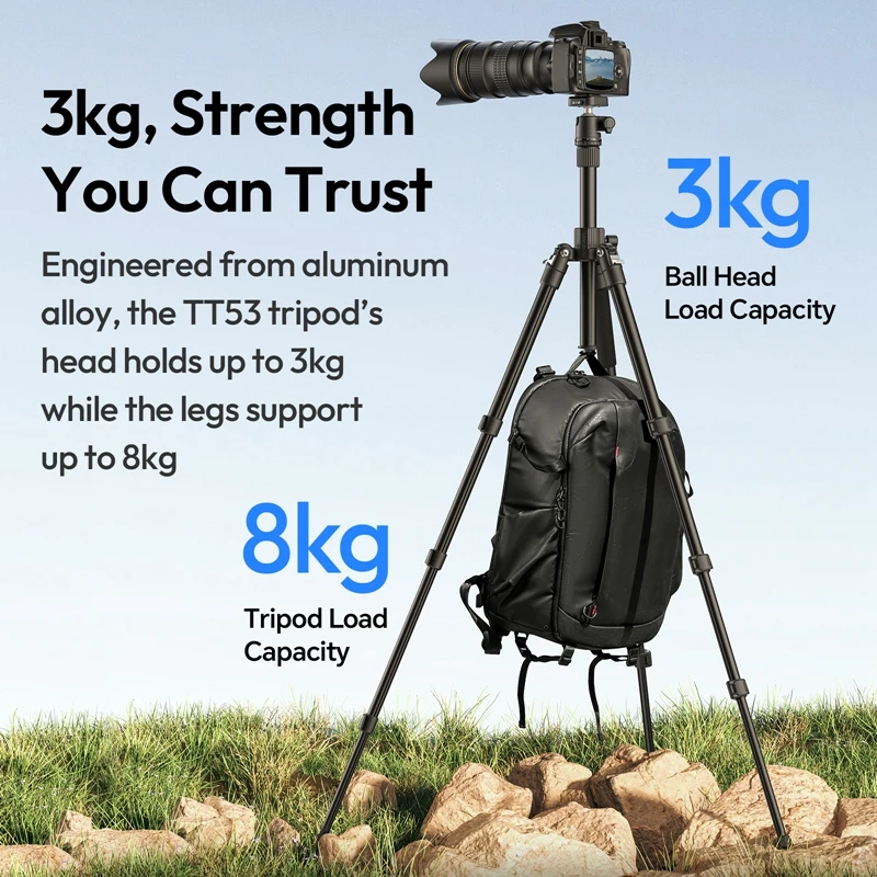 Trepied Appareil Photo ULANZI TT53 Trépied De Voyage En Aluminium Avec Rotule Panoramique Stabilisateur Appareil Photo