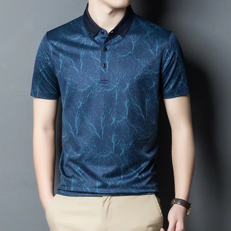 

Рубашка-поло мужская из шелка тутового шелкопряда, Роскошная мягкая шелковая тонкая футболка с коротким рукавом, приталенная, 3XL, на лето