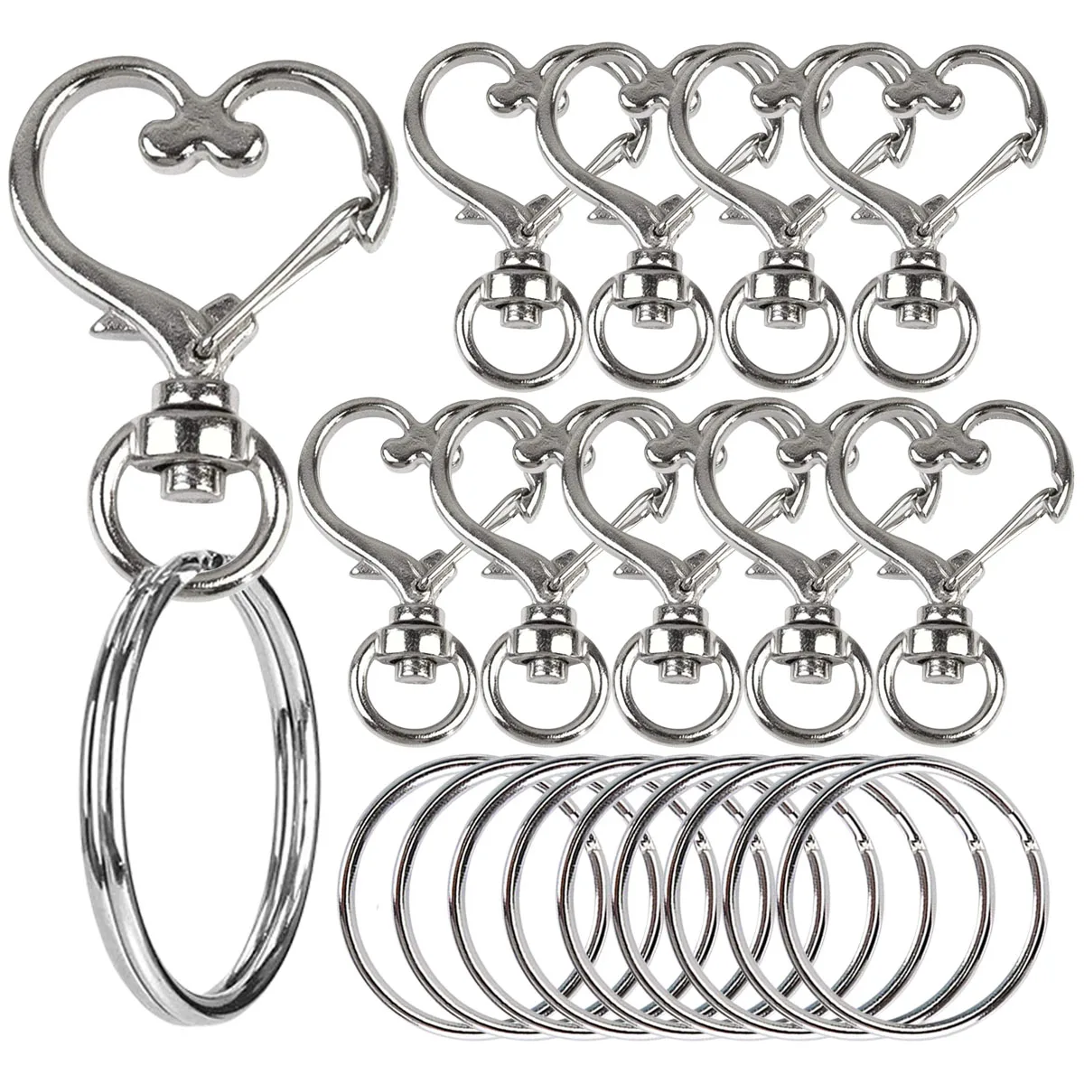 Keyring Gold Silver Metal Car Key Chain Lobster Clasp - Foto 6