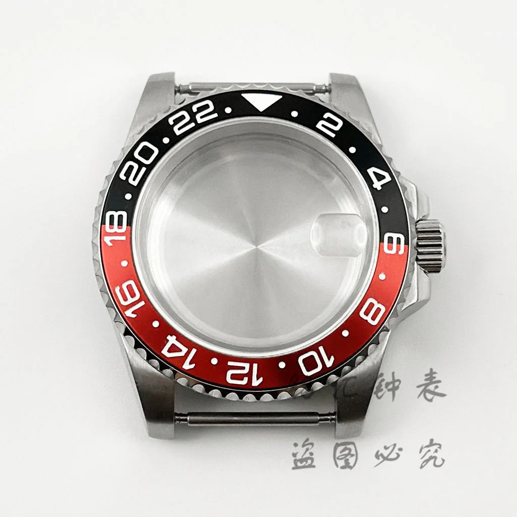 High-Quality 40MM GMT Watch Case with Aluminum Bezel, Stainless Steel Finish