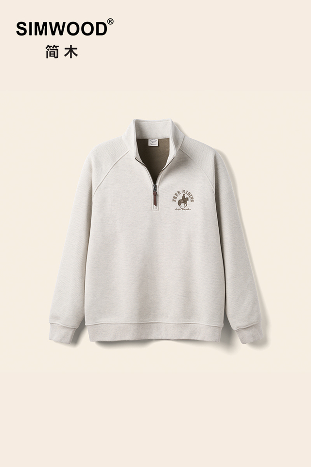 SIMWOOD 2025 Autumn Winter New Warm 460gsm Pique Fabric Warm Fleece Lining Sweatshirts Men Oversize Anti-static Pullovers