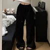 R2024 Harajuku Wide Leg Sweatpants for Women Elastic Waist Casual Sport Pants Woman Streetwear Gray Oversize Sportswear Female 2