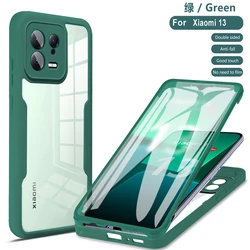 360° Full Body Protective Phone Case with Built-In Screen Cover for Mi 10 Lite 5G (Green)
