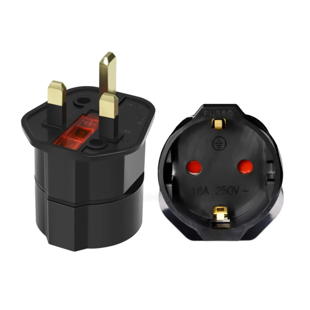 EU Euro 2 Pin to UK 3 Pin Plug AC Universal Adapter Travel Converter