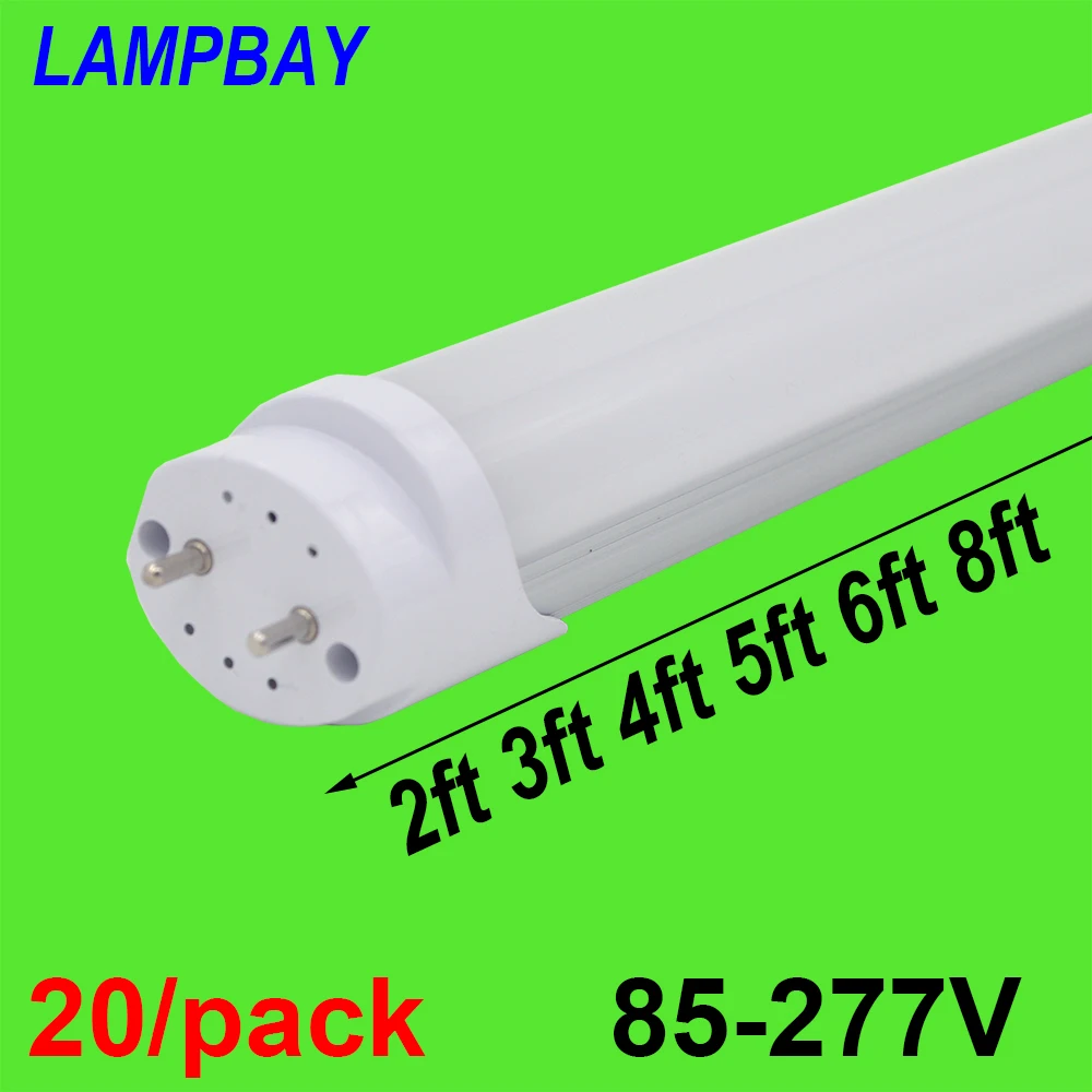 

20/pack LED Tube Light 2ft 3ft 4ft 5ft 6ft Retrofit Bulb T8 G13 Bi-pin Fluorescent Lamp 0.6m 0.9m 1.2m 1.5m 1.8m Bar Lighting