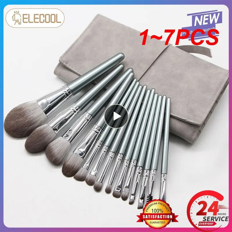 

1~7PCS Large Makeup Brushes High Quality Black Cosmetic Foundation Powder Blush Kabuki Blending Eyeshadow Make Up Brush Kit