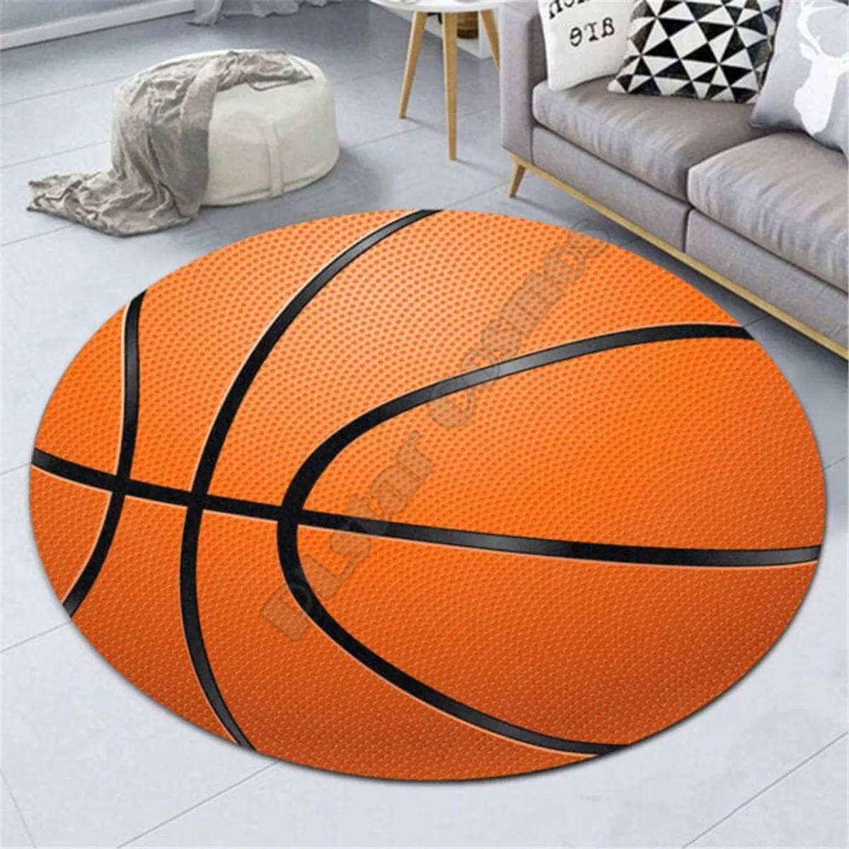 Basketball Premium Round Rug 3D Printed Rug Non-slip Mat Dining Living Room Soft Bedroom Carpet 08