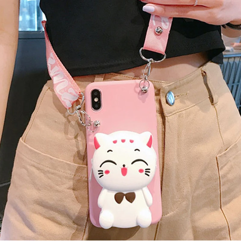 Cartoon 3D Cat Wallet Cover with Cute Panda Design - Soft Animal Case