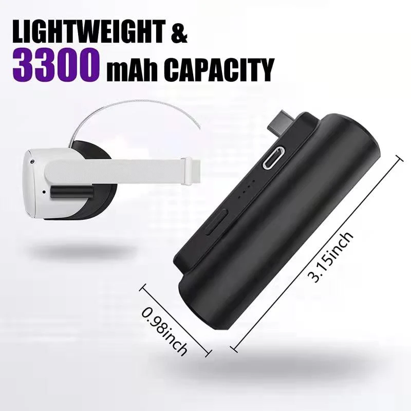 Capsule Power Bank For Oculus Quest 2 Vr Headset 3000mah Battery Pack
