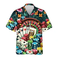 Gambling Las Vegas 3d Print Beach Shirts For Men Hawaiian Holiday Short Sleeve New Design Summer Lapel Funny Women Blouse Tops 1