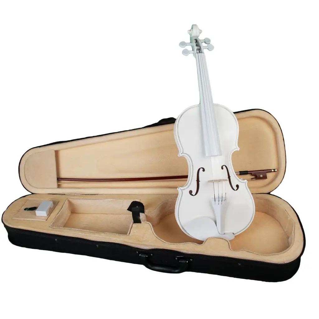 4/4 Handmade Acoustic Violin Beginner Pack with Bow Hard Case and Bridge for Students Beginners Music Lover Stringed Instrum