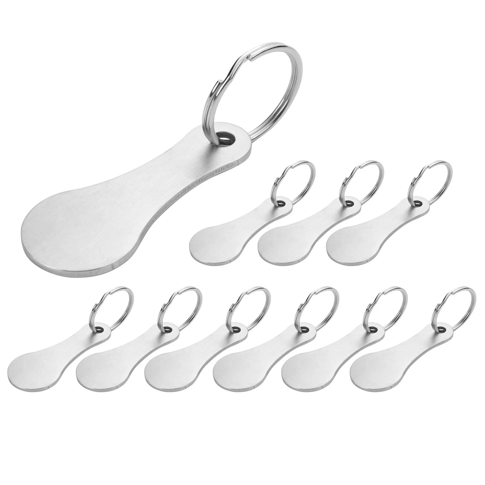 

10 Pieces of Stainless Steel Shopping Trolley Remover-Shopping Trolley Token As Key Ring-Can Be Detached Directly