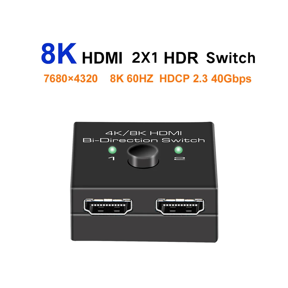 8K HDMI A/B Switch 2x1 HDMI2.1 Splitter 1x2 4K HDMI compatible Bi