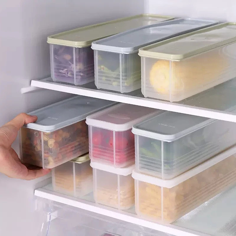 1pc Fresh Box Noodle Plastic Food Preservation Sealed Box Rectangle Fruit Container Refrigerator Storage Kitchen Supply Home Tool