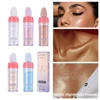 Body Glitter Shimmer Face and Body Highlighter Powder with Sponge Head High Fairy Glitter Sparkle Powder Brightens Makeup Stick 6