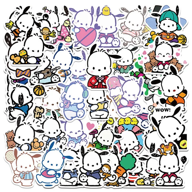 10/30/50pcs Cute Pochacco Anime Stickers for Kids Cartoon Decal Toy DIY Luggage Stationery Notebooks Kawaii Sanrio Sticker Packs