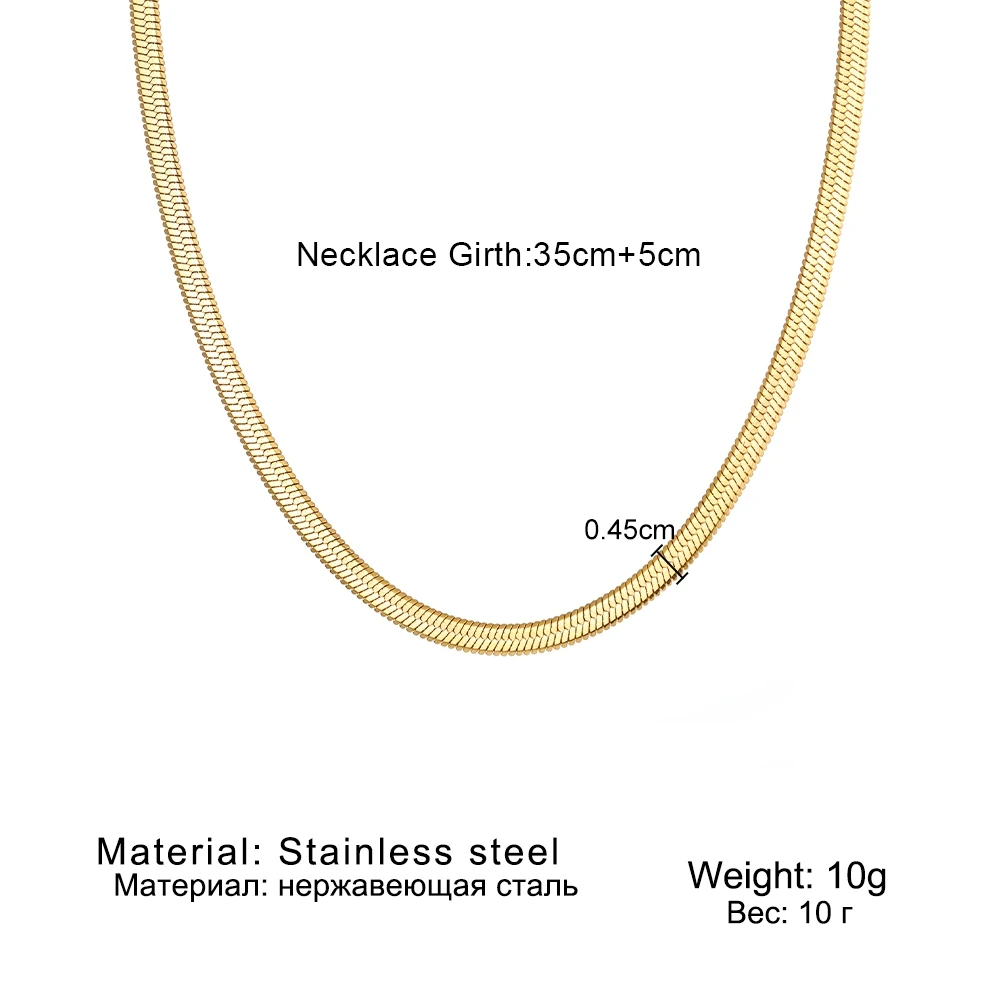 Unisex Snake Chain Stainless Steel Necklace IPARAM Gold Silver Color Chains Choker Jewelry Gifts for Women Men