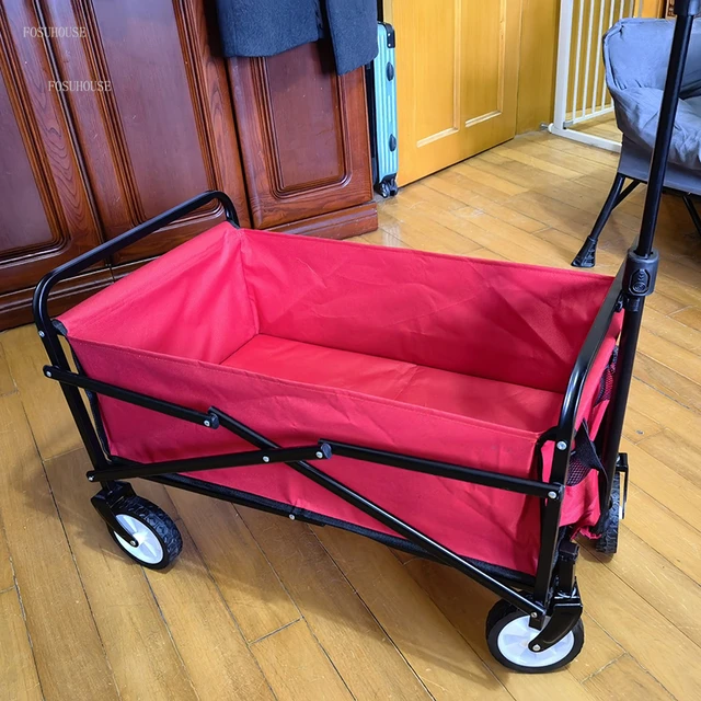 Kültéri Kerti Kocsik Kemping Kocsi Összecsukható Élelmiszerbolt Horgászkocsi Négykerekű Multifunkcionális Szupermarketek Bevásárlókocsik - Image 6