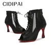 CIDIPAI Red Sole Latin Dance Shoes Woman Ballroom Dance Boots Rhinestones High Heels For Salsa Training Shoes Women Party Shoes 2