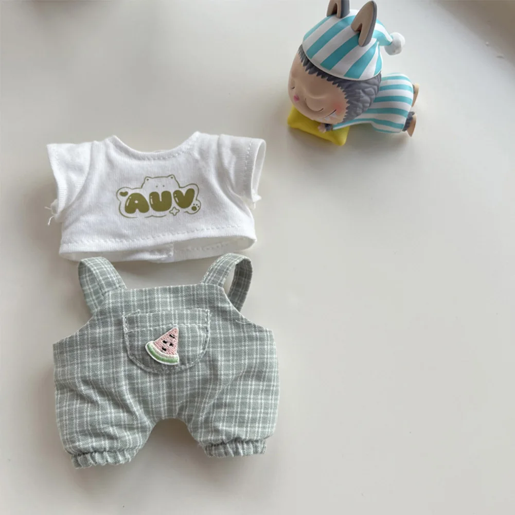 thumbnail image 1 of Ropa y accesorios para minimuñecos de peluche de 17 cm para ídolos de Corea del Kpop Exo Labubu, sombrero, camiseta y pantalones, conjunto de ropa de regalo, 1 of 5