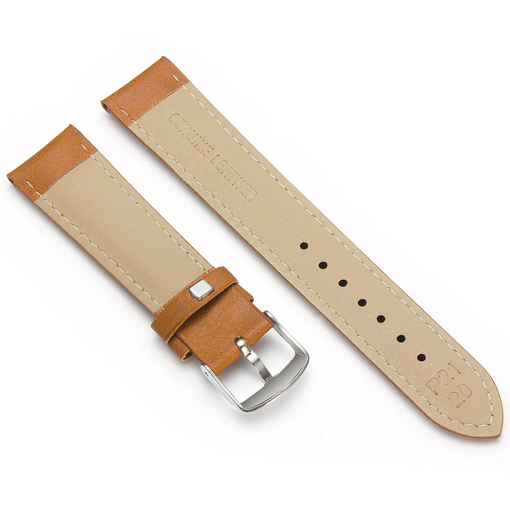 Brown PU Leather Watch Strap for Men and Women - Premium Replacement Band