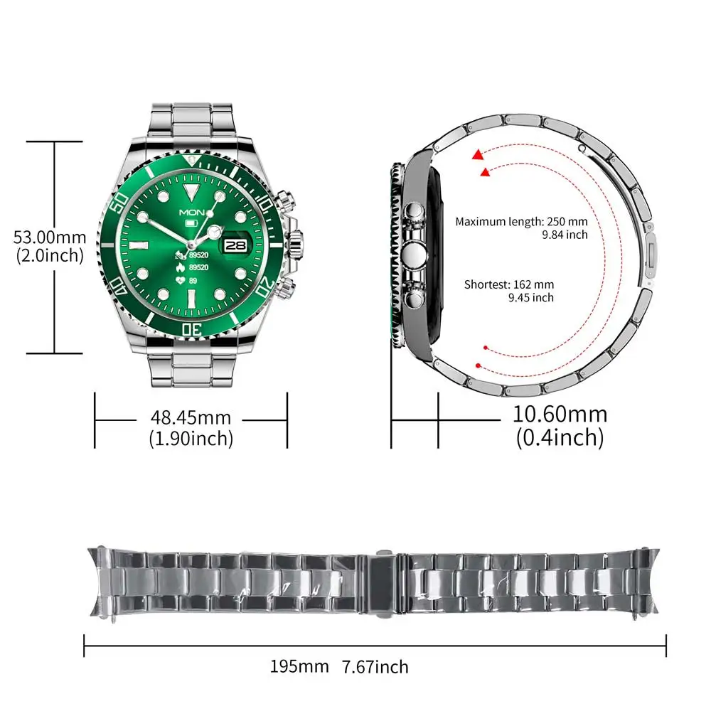 Smart Watch Man Aiweile AW12 High-End Luxury Smartwatch Fitness Tracker Sport Business Bluetooth Call for Xiomi IOS DIY Faces 6