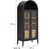 Modway Nolan Modern Farmhouse 71" Tall Arched Storage Display Cabinet in Black Oak Wood Grain 3