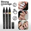 Nail Painting Pen Nail Design Pen Nail Art Pen Set for Diy Salon Fine Tip Chrome Marker for Glossy Mirror Effect Painting Gel 3