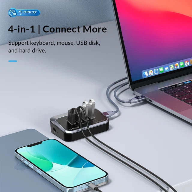 10Gbps의 초고속 연결과 다양한 확장 옵션을 제공하는 ORICO USB-C 허브