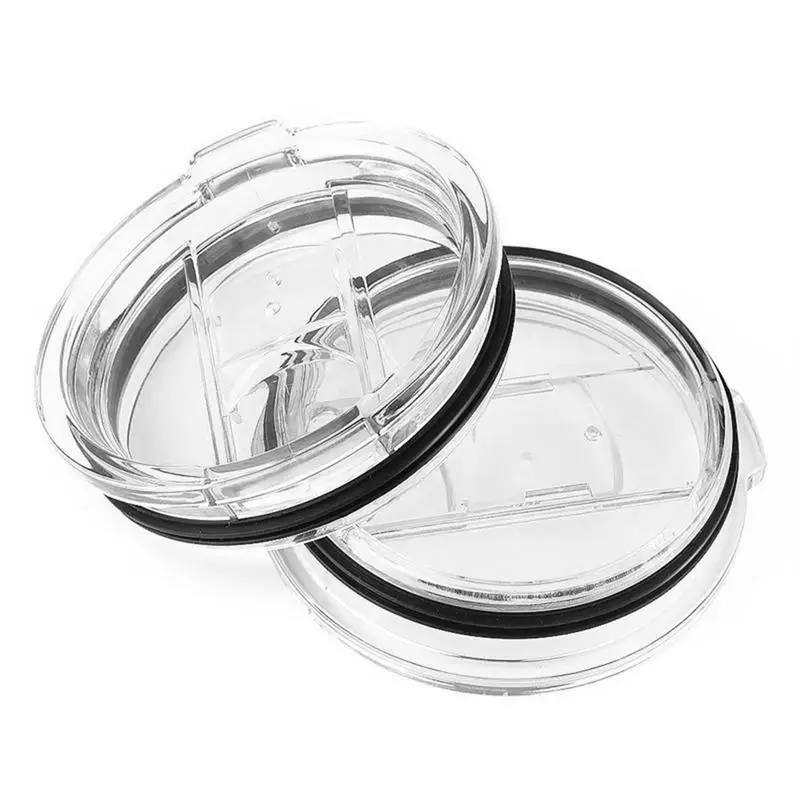 2 Replacement Lids for 20oz Stainless Steel Tumbler Travel Cup - Fits OF  3.2 INCH Yeti Rambler RTIC and others- Sliding(Transparent)