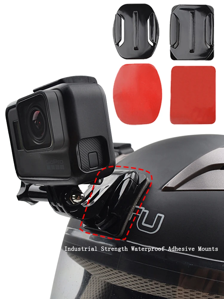 Go Pro Mounts Wealpe Adhesive Mounts Helmet Flat Curved Mounts With 3M Sticky Pads Tape Compatible With GoPro Hero 11, 10, 9, 8, 7, Max, Fusion, 6, 5, 4, Session, 3+, 3, 2, 1 Cameras Go Pro Mount Accessories