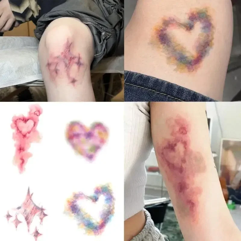 4 fogli di tatuaggi temporanei per bruciare ferite di Halloween per cosplay adesivi per tatuaggi cicatrici impermeabili inchiost - immagine 2